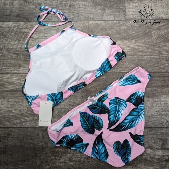 Ekouaer High Neck Halter Bikini Swimsuit Size XL - Picture 4 of 4